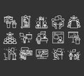 Business presentation line icons.